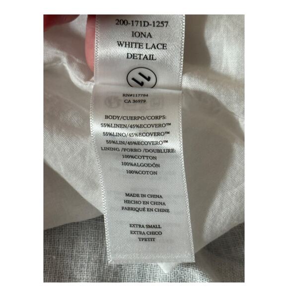 Rails Iona Linen blend midi dress white size X-Small XS - Picture 8 of 9